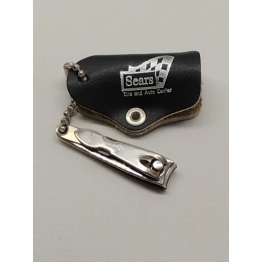 Vintage‎ Sears Tire Auto Center Nail Clipper Die Hard Keychain Set Advertising
